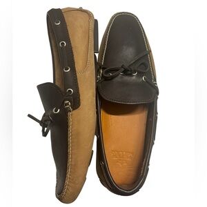 Peter Millar Leather and Suede Driving Loafer Brown/Tan size 11.5